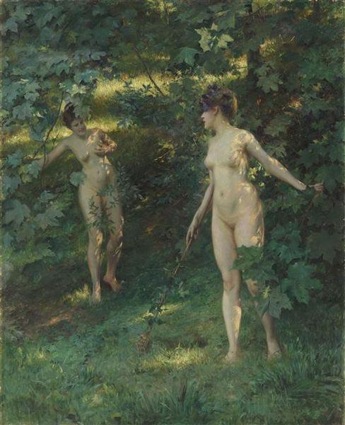 Julius LeBlanc Stewart Nymphes de Nysa Germany oil painting art